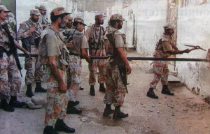 Rangers is removing security barriers from peaceful areas in Karachi on the pretext of Supreme Court orders.